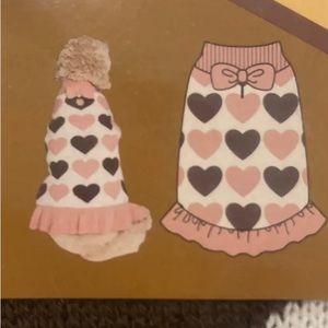 Vibrant Life Warm Dog Sweater DUSTY Pink HEARTS Pattern SIZE Med 20-50lbs NEW!